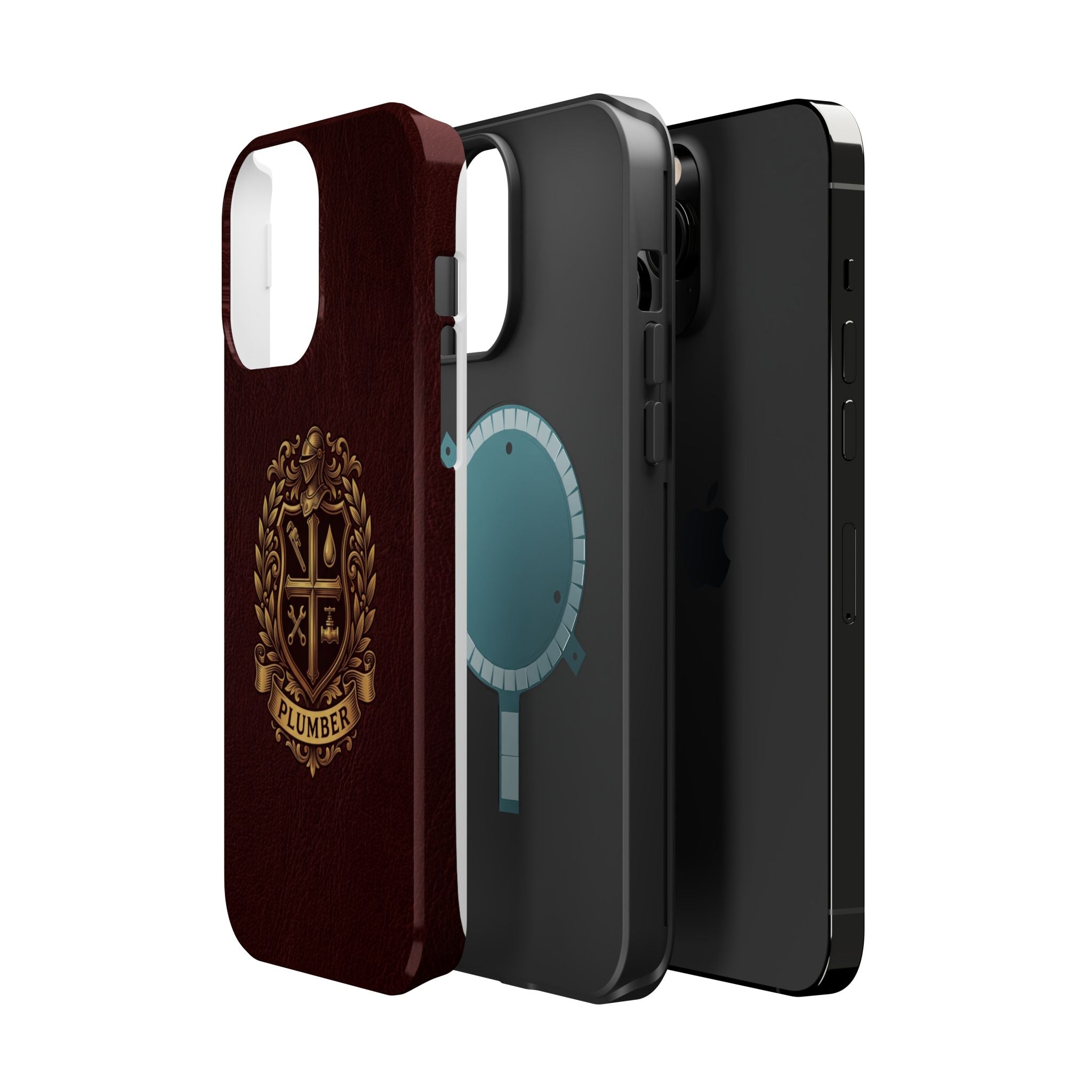 Plumber Crest Phone Case — Heraldic Shield Design Wireless Charging Cover