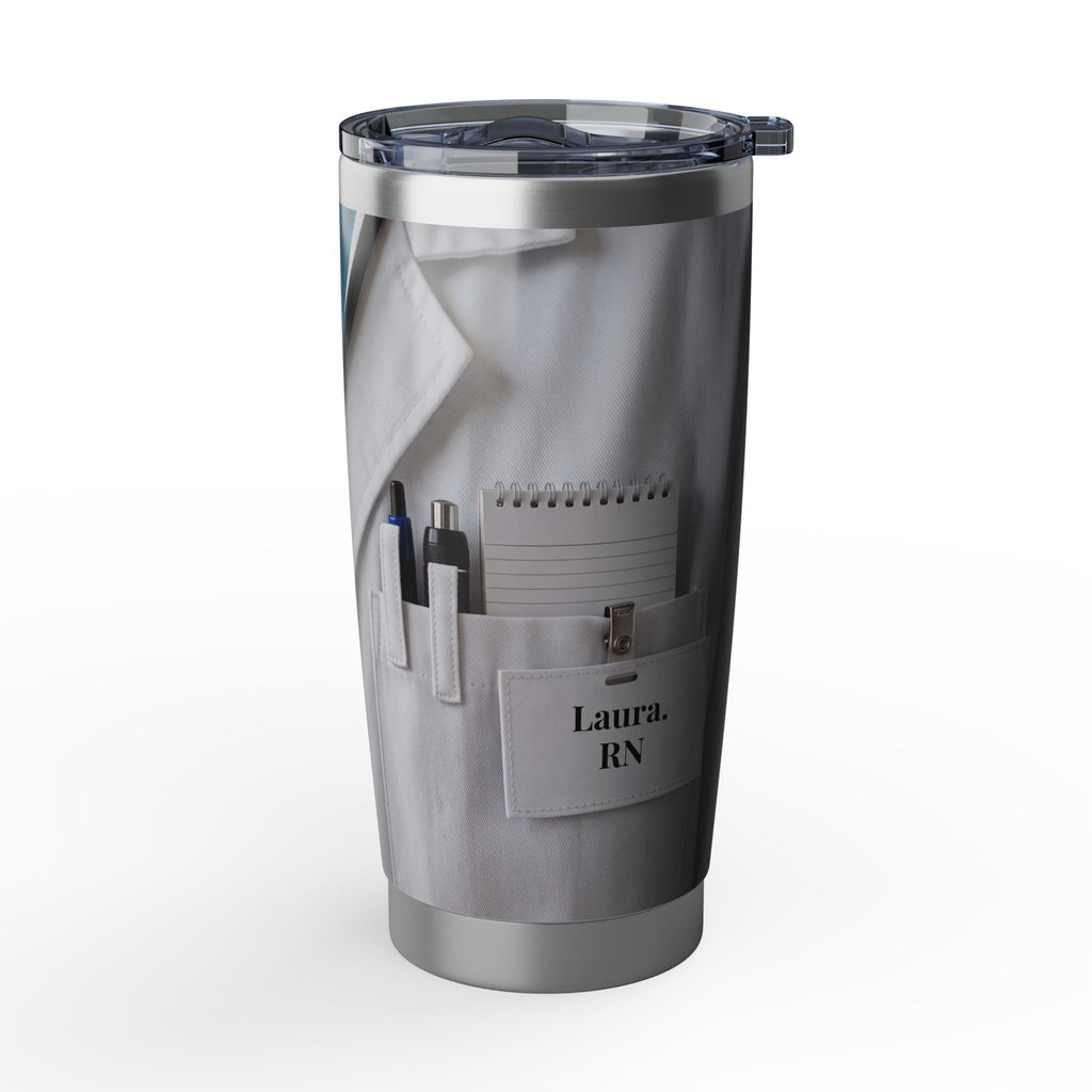 Personalized Doctor Stethoscope 20 oz Tumbler – Custom Name Medical Scrubs Travel Mug