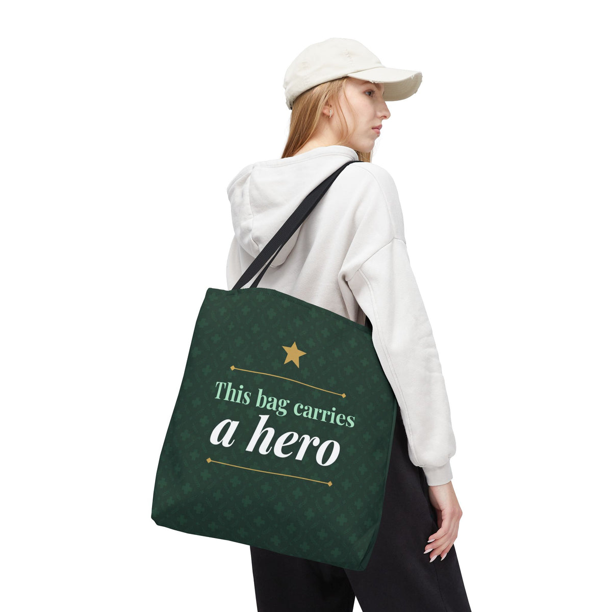 This Bag Carries a Hero Tote | Nurse Gift Tote Bag | Essential Worker Appreciation Gift | Premium Polyester Carry-All