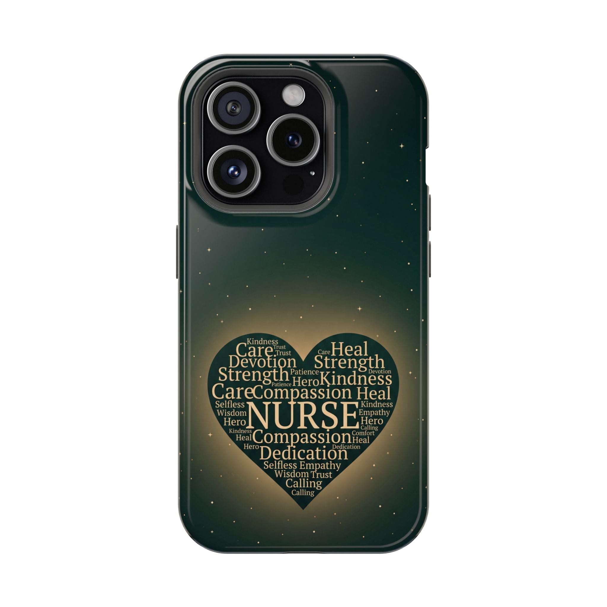 Nurse Heart Word and Art Phone Case — Impact-Resistant Wireless Charging Cover
