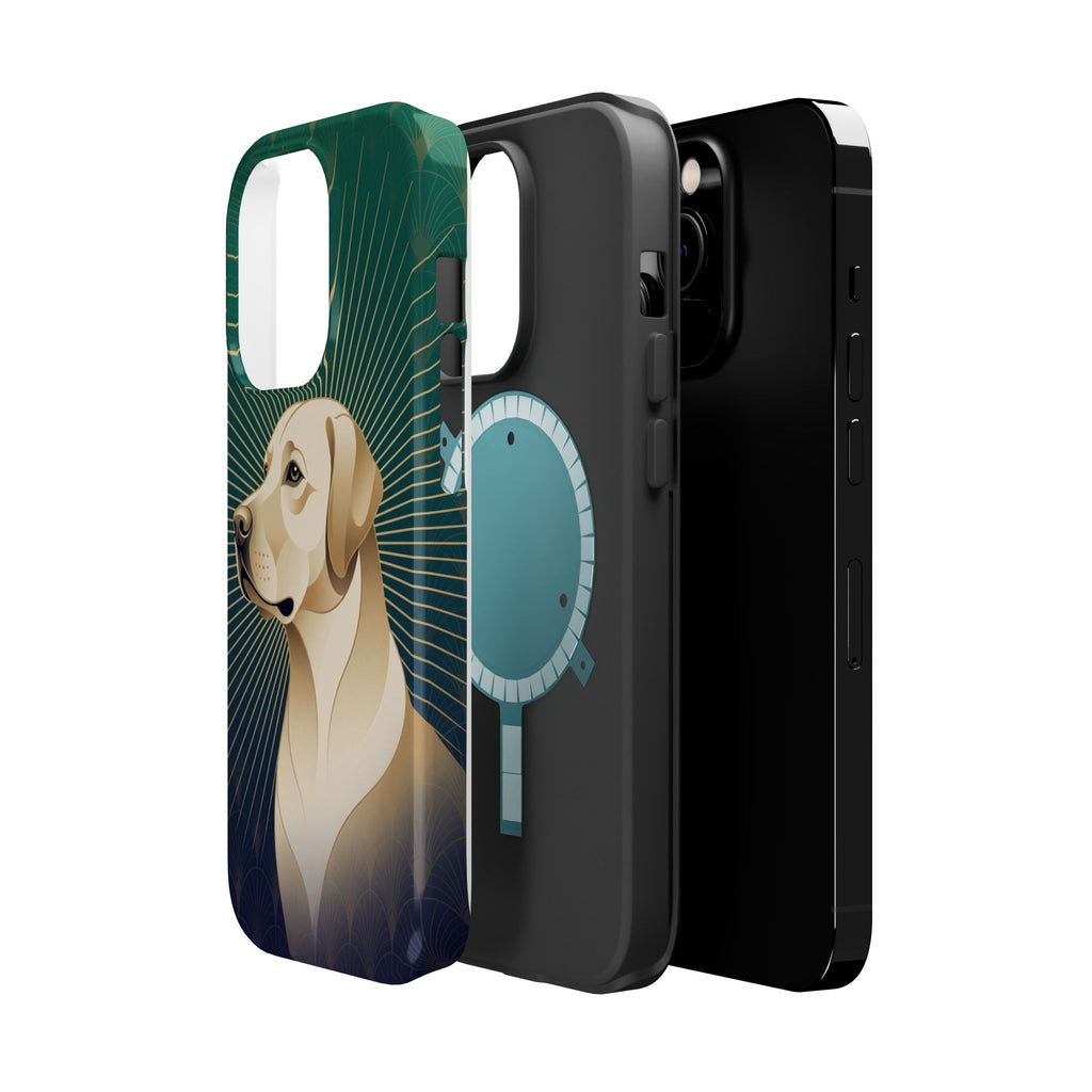 Art Deco Labrador Phone Case — Tough Magnetic Case with Wireless Charging