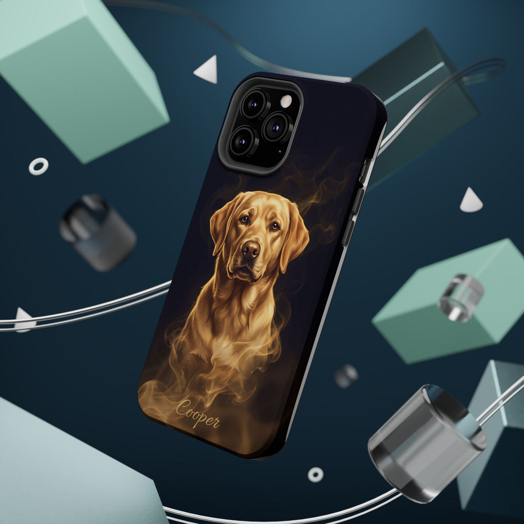 Personalized Gold Smoke Labrador Phone Case — Tough Magnetic Case with Wireless Charging