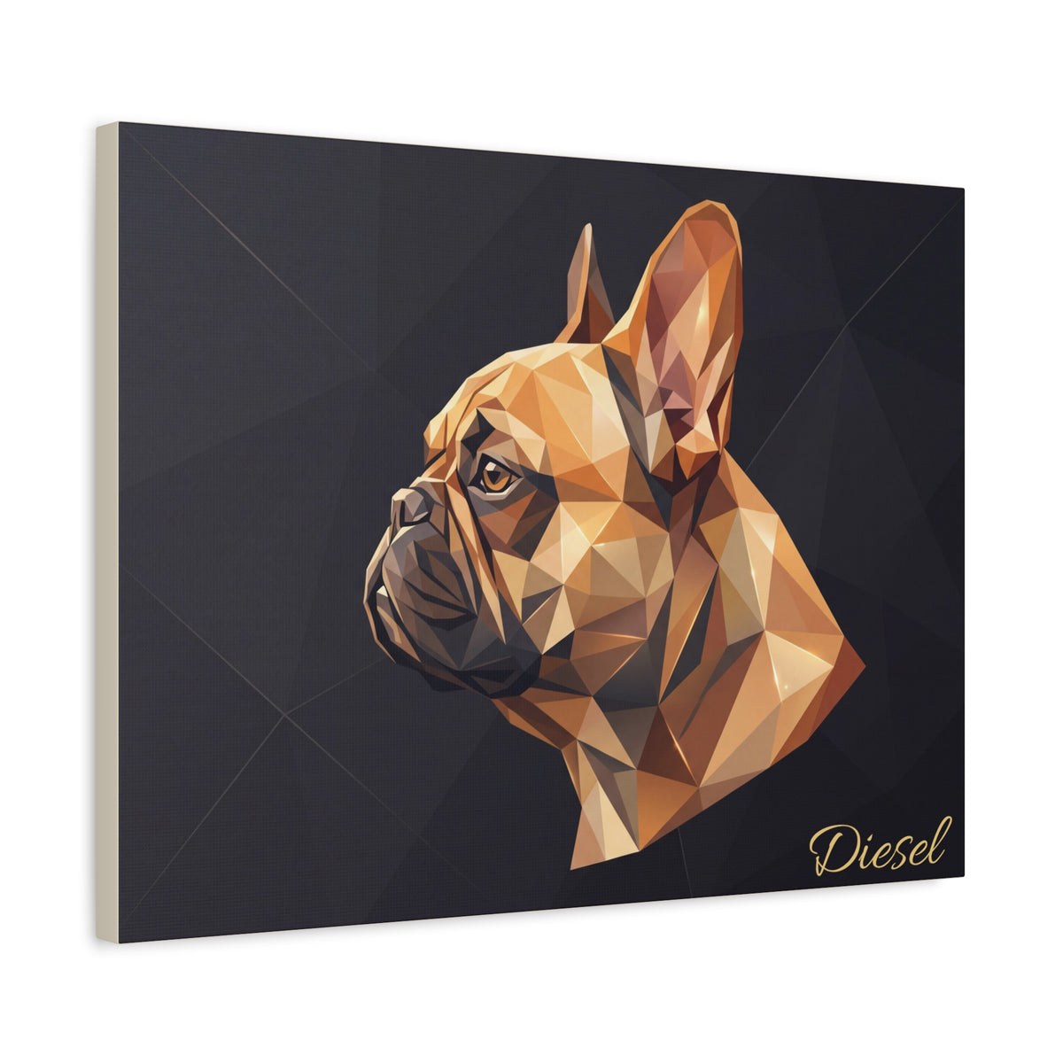 French Bulldog Personalized Canvas | Geometric Low-Poly Wall Art
