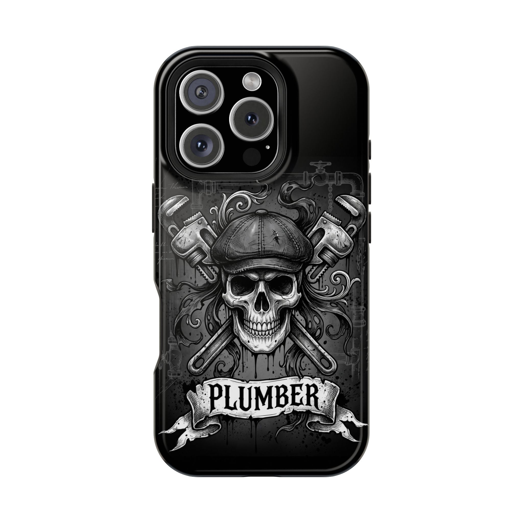 Skull & Wrenches Plumber Phone Case — Wireless Charging Cover