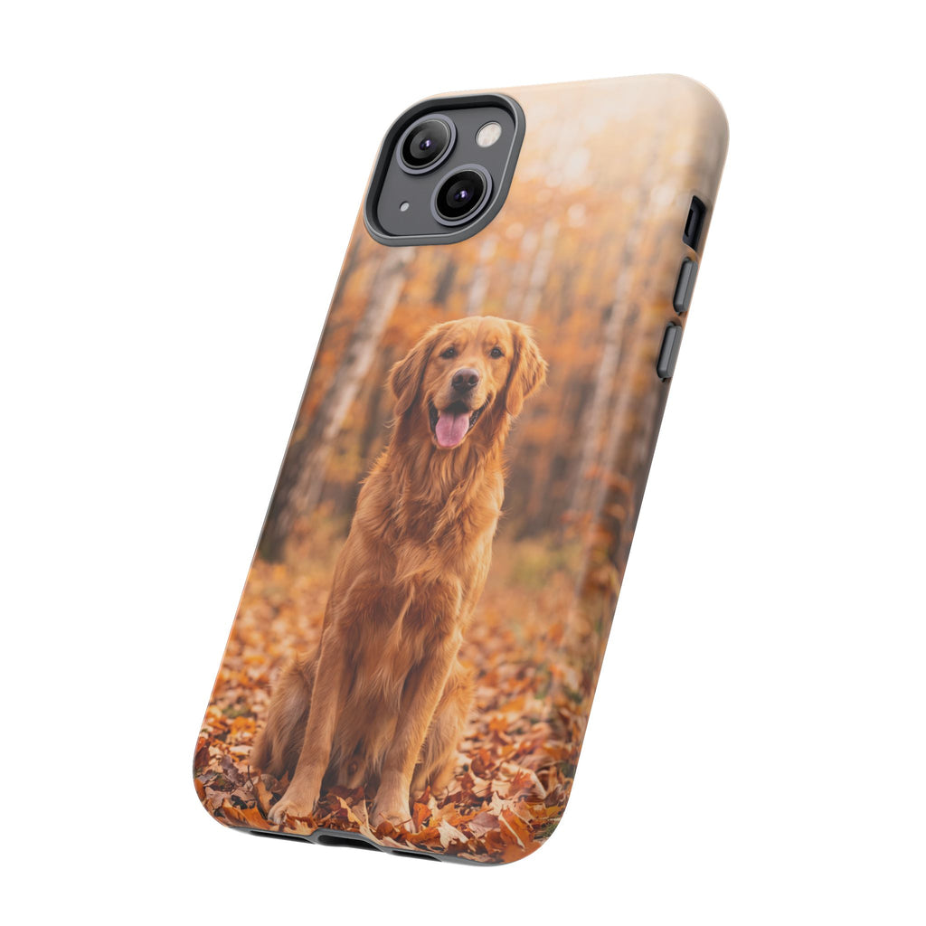 Golden Retriever Autumn Forest Phone Case | Happy Dog in Fall Foliage | Samsung & iPhone