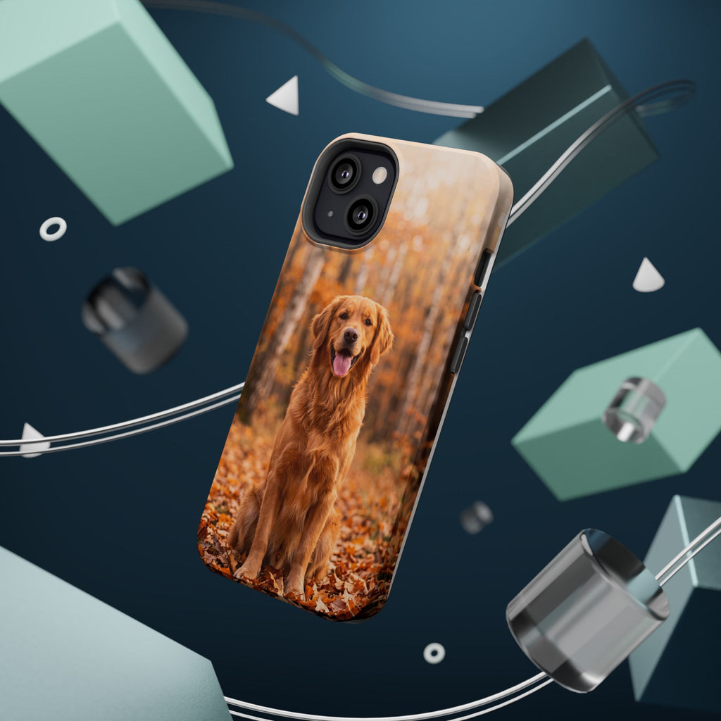 Autumn Golden Retriever Phone Case — Impact-Resistant Wireless Charging Cover