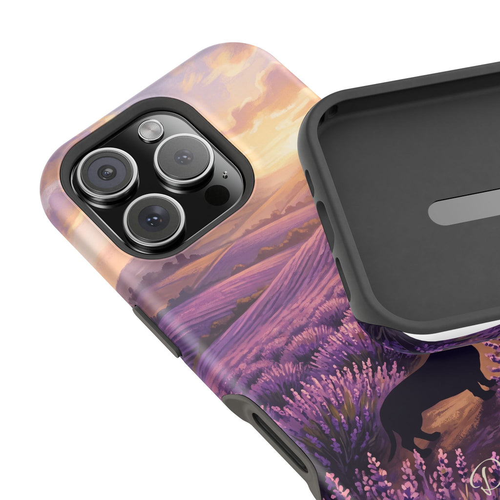 Personalized Dachshund Lavender Field Phone Case — Wireless Charging Cover