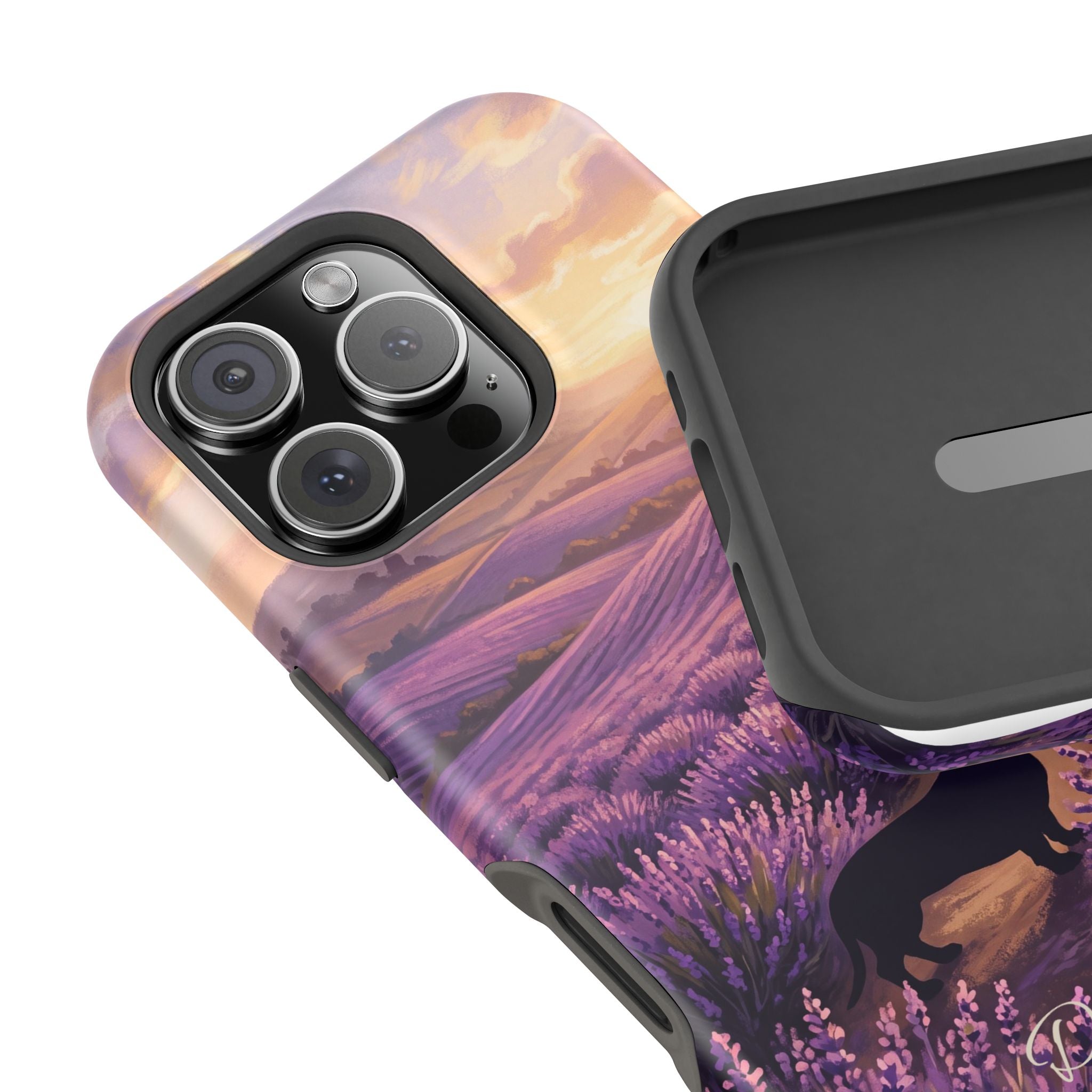 Personalized Dachshund Lavender Field Phone Case — Wireless Charging Cover