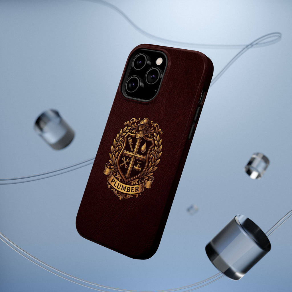 Plumber Crest Phone Case — Heraldic Shield Design Wireless Charging Cover