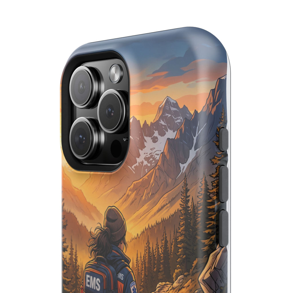 Paramedic/EMT Mountain Phone Case — Magnetic Wireless Charging Cover