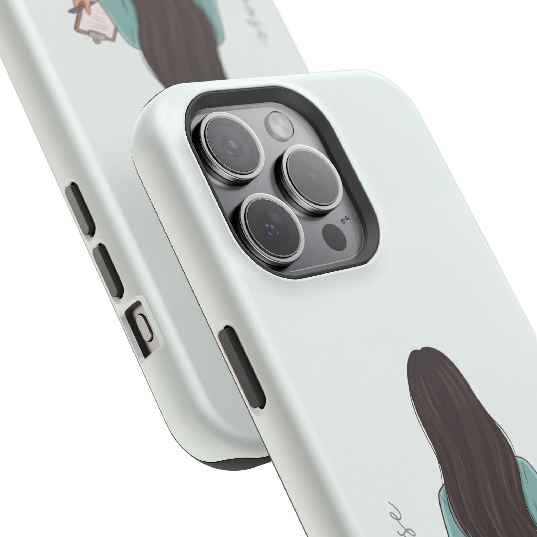 Nurse Illustration Phone Case — Impact-Resistant Wireless Charging Cover