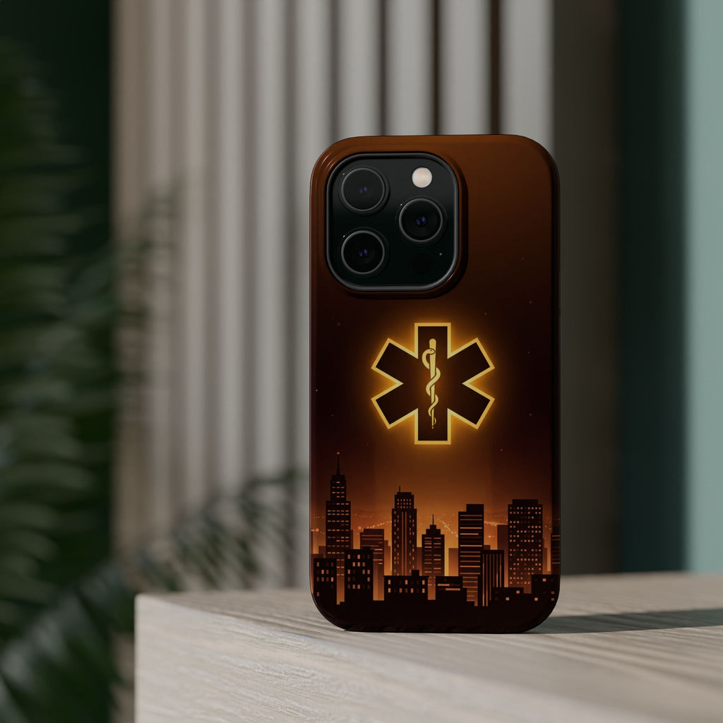 Paramedic/EMT Skyline Phone Case — Magnetic Wireless Charging Cover