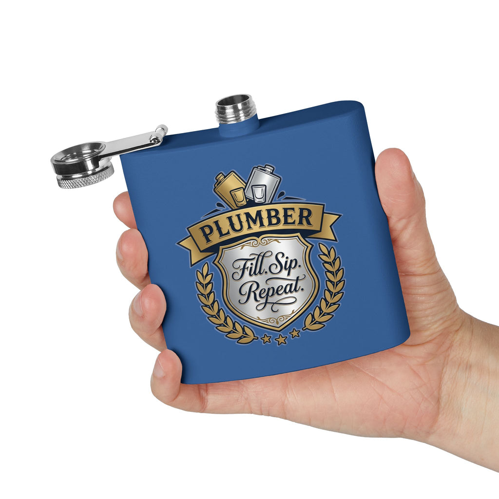 Flask — "Fill. Sip. Repeat." 6oz Stainless Steel Hip Flask
