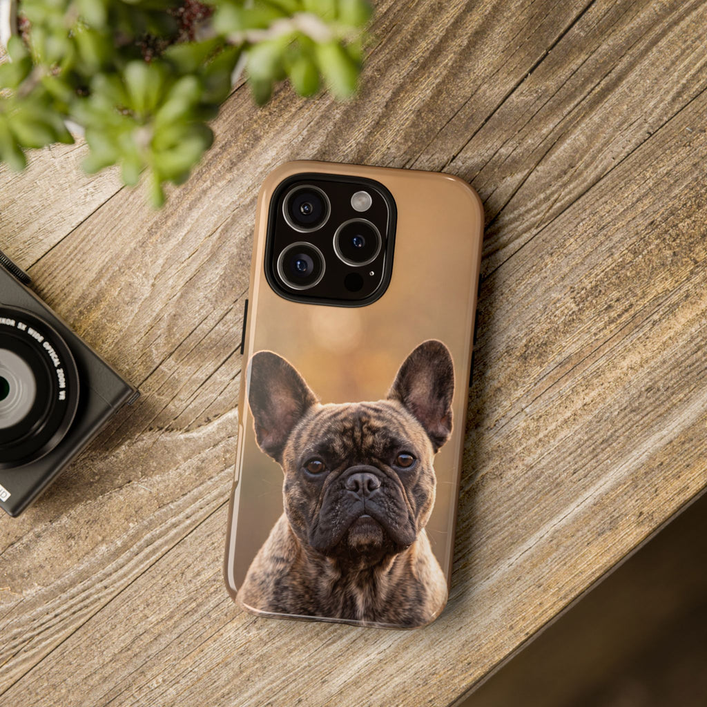 French Bulldog Portrait Phone Case | Realistic Brindle Frenchie Photo Case | iPhone & Samsung