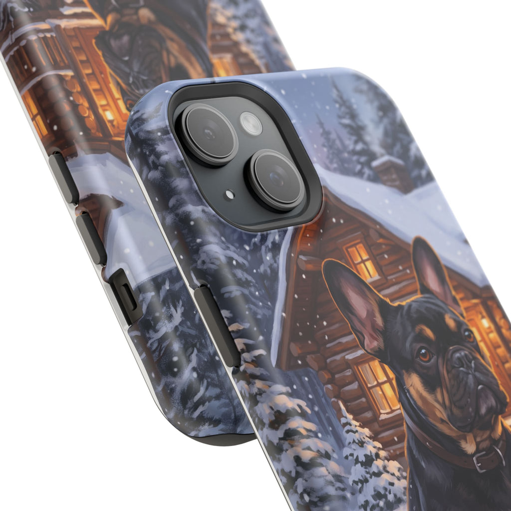 Personalized French Bulldog Cozy Cabin Phone Case — Wireless Charging Cover