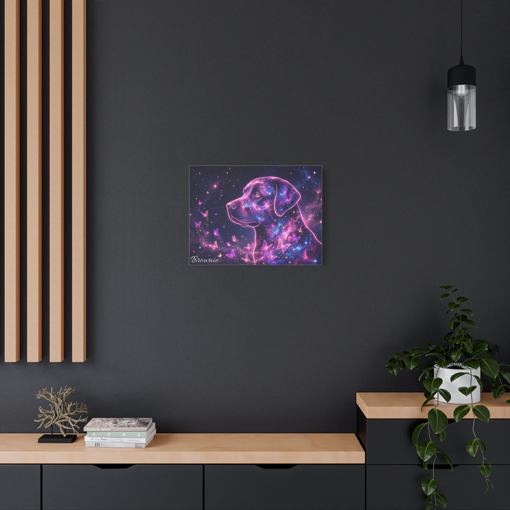 Labrador Personalized Canvas | Cosmic Galaxy Butterfly Wall Art