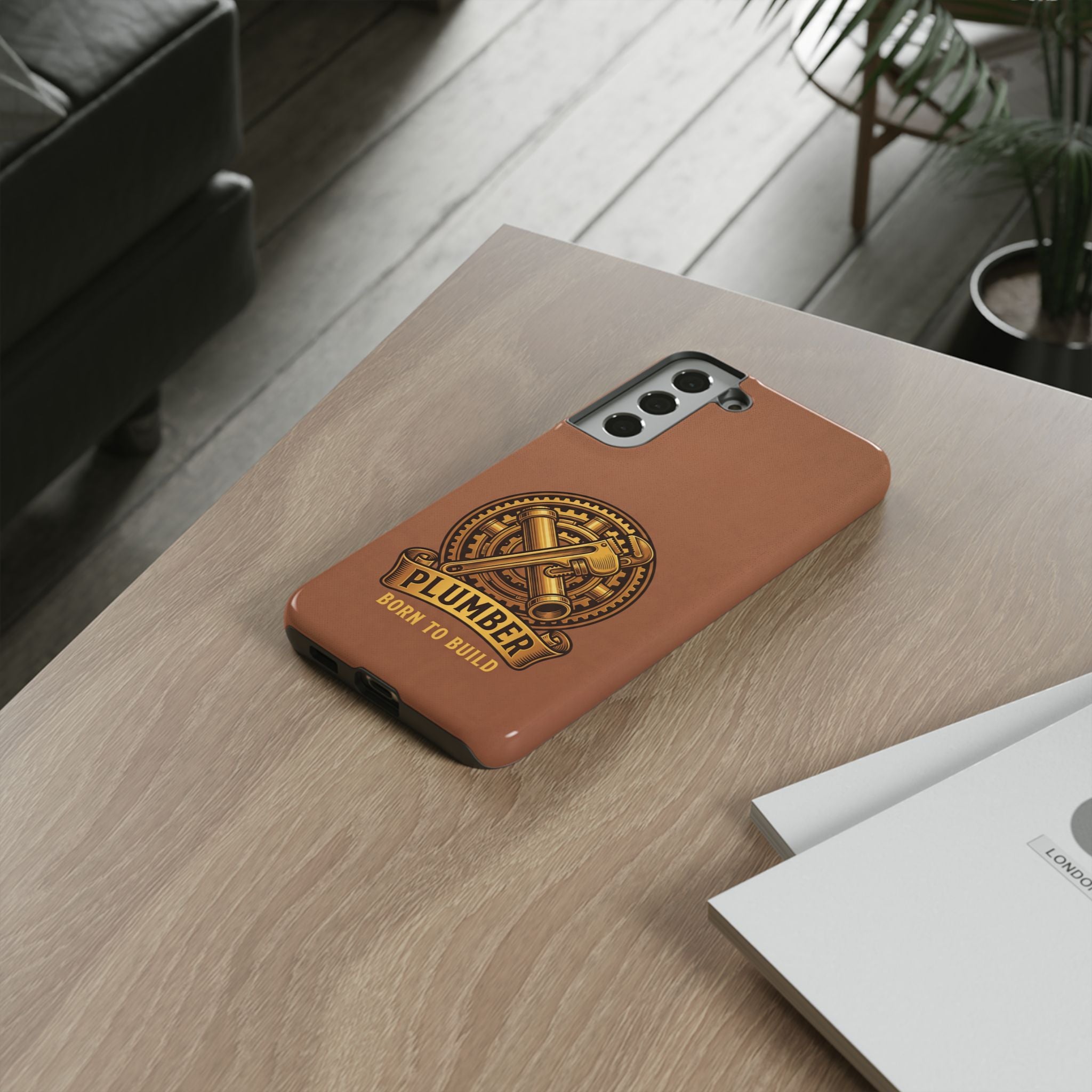 Plumber Born to Build Leather Phone Case - Samsung & iPhone Series
