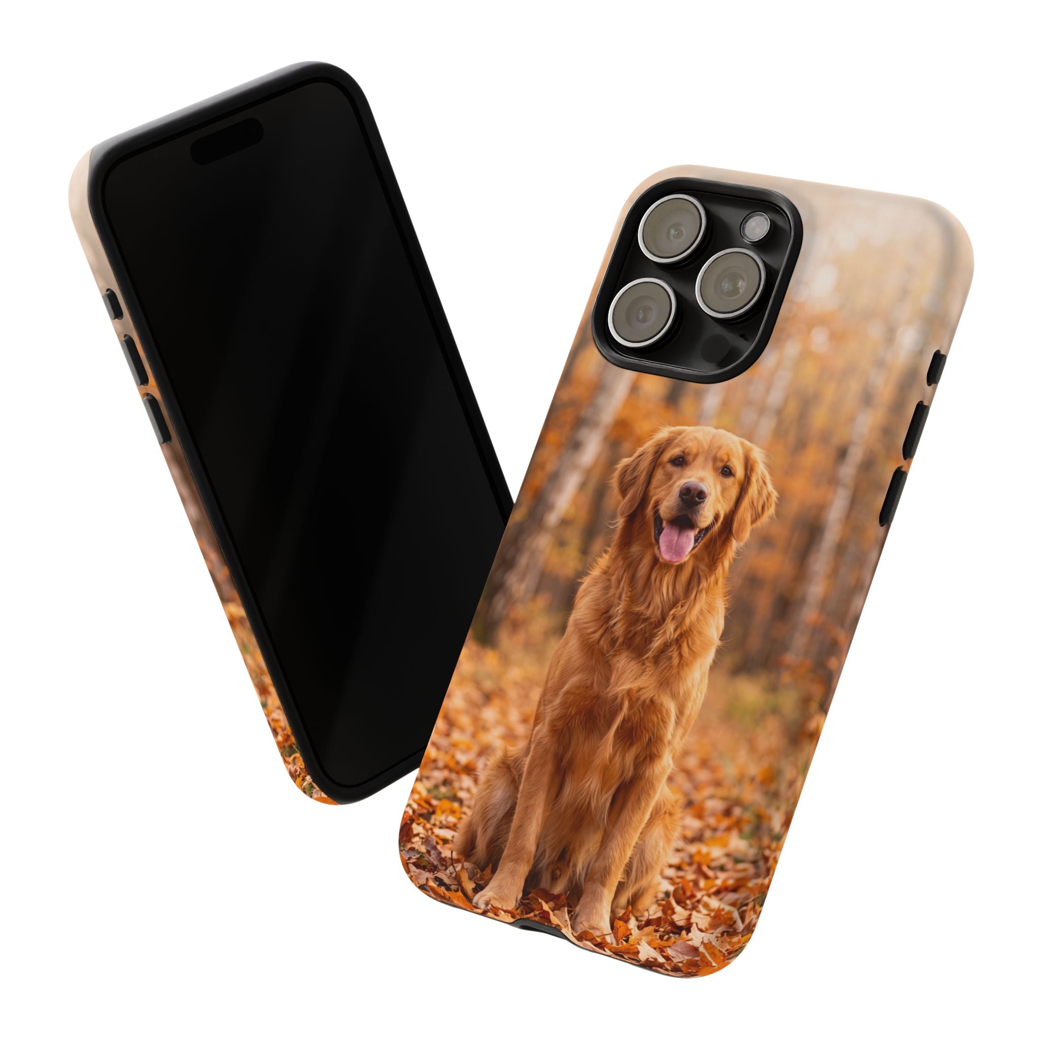 Golden Retriever Autumn Forest Phone Case | Happy Dog in Fall Foliage | Samsung & iPhone
