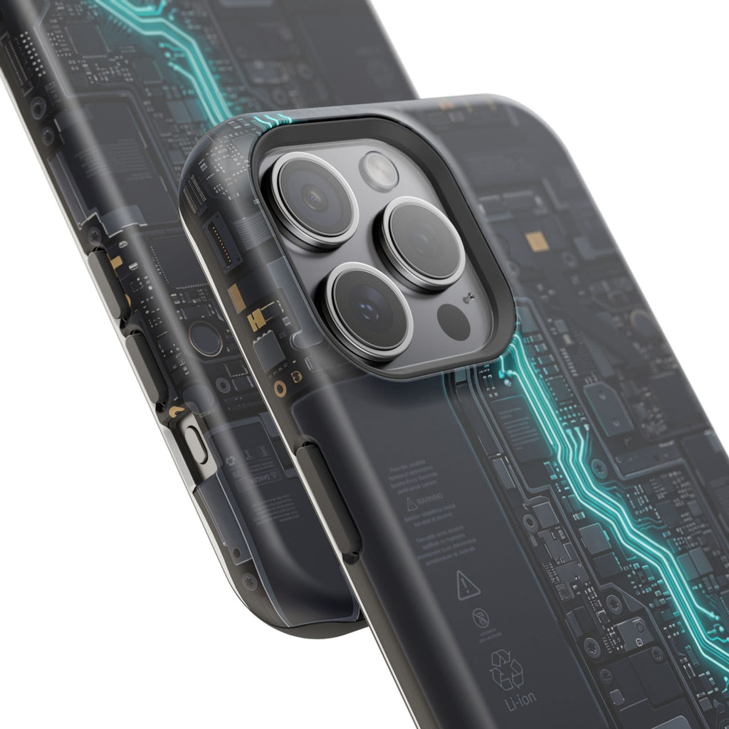 Cyan Bolt Electrician Phone Case — Electric Circuit Wireless Charging Cover