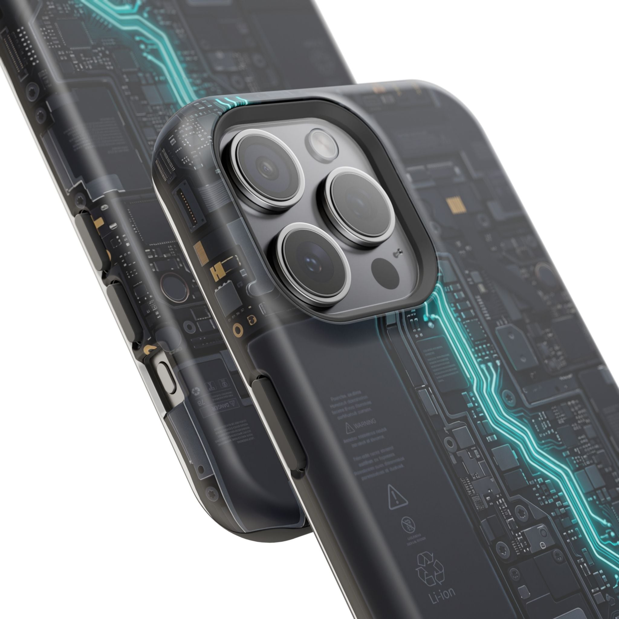 Cyan Bolt Electrician Phone Case — Electric Circuit Wireless Charging Cover
