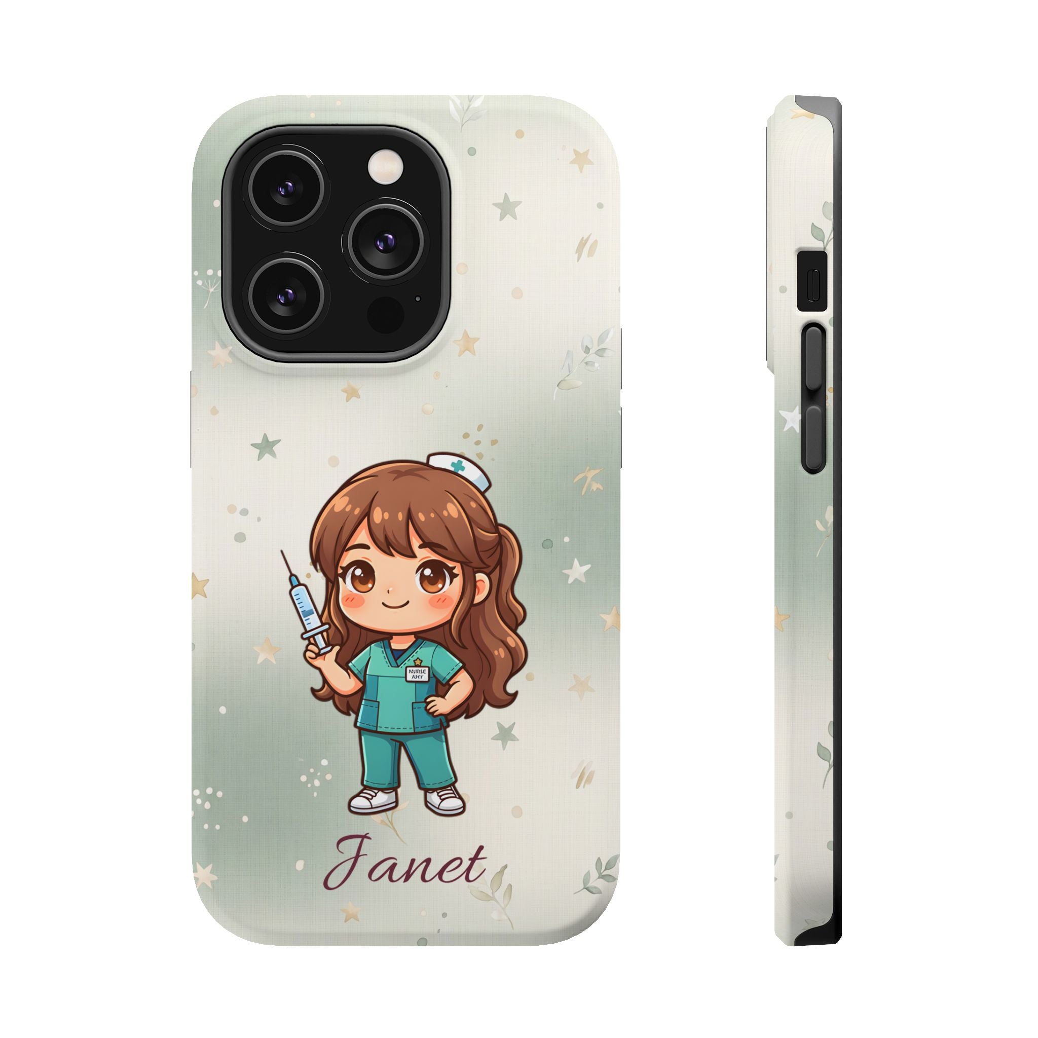 Personalized Nurse with Syringe Phone Case — Wireless Charging Cover