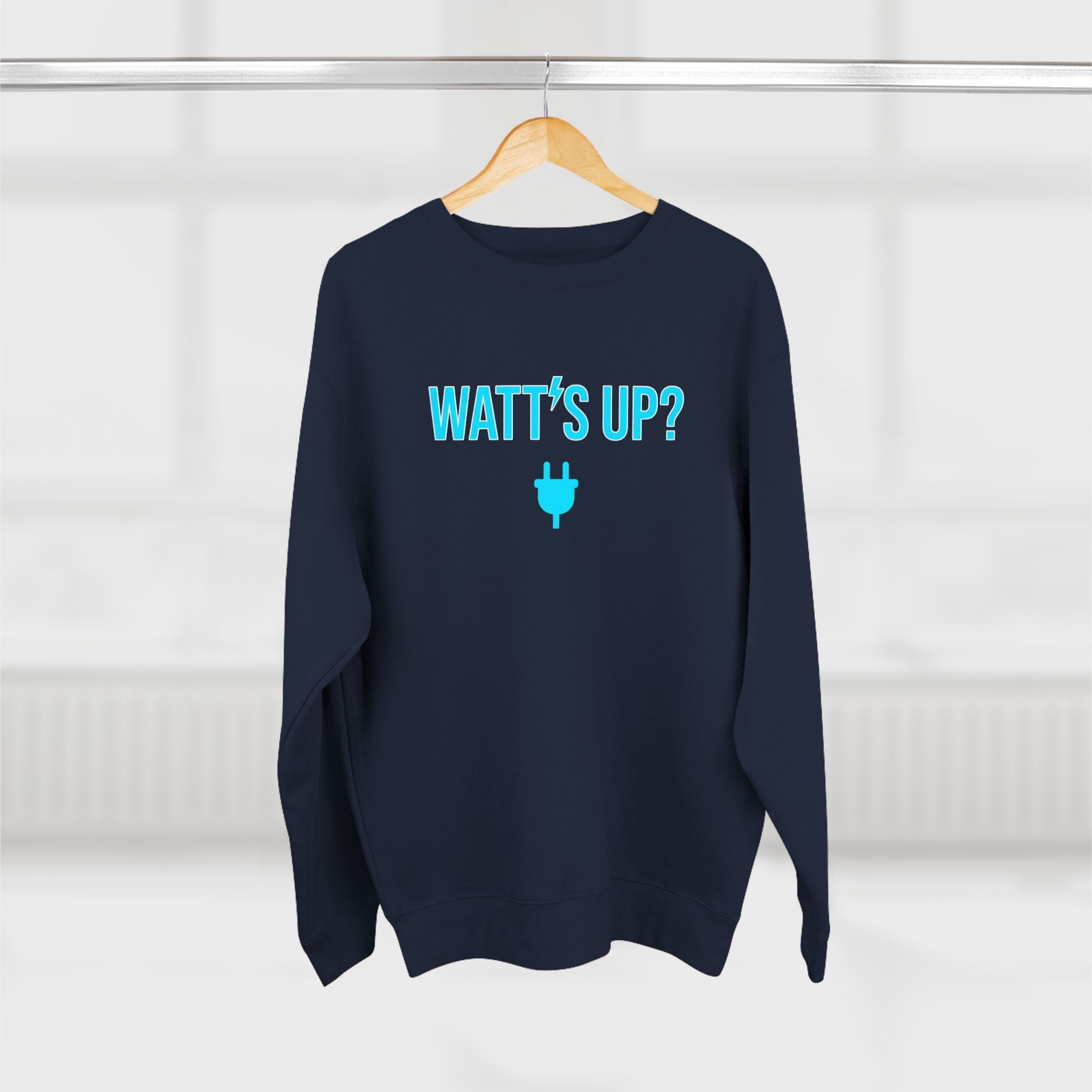 Watt's Up Electrician Sweatshirt | Funny Electrician Gift Crewneck