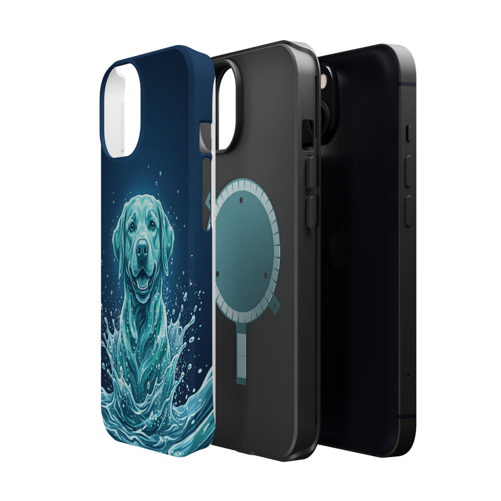 Water Splash Labrador Phone Case — Tough Magnetic Case with Wireless Charging