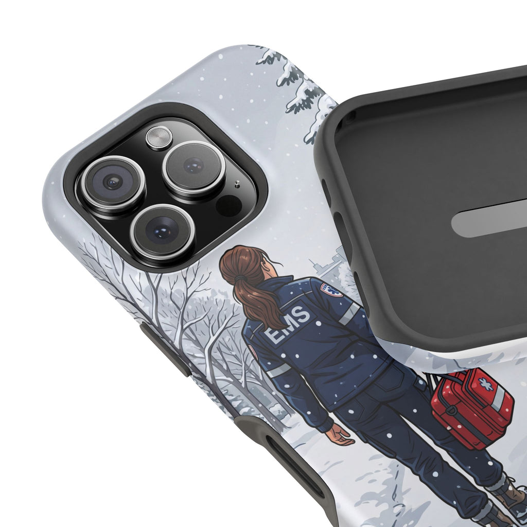 Paramedic/EMT Winter Phone Case — Magnetic Wireless Charging Cover