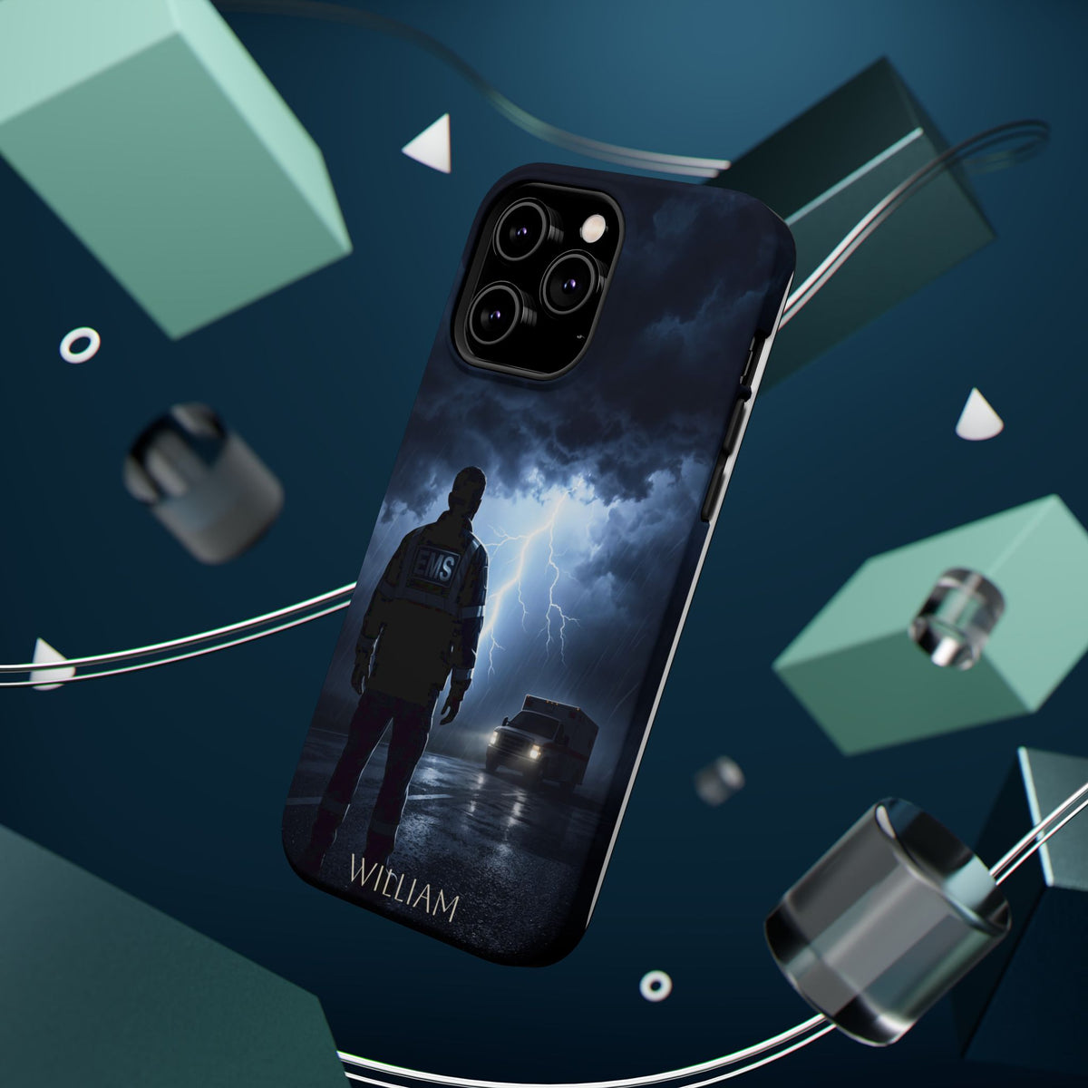 Personalized Lightning Storm EMS Phone Case — Wireless Charging Cover