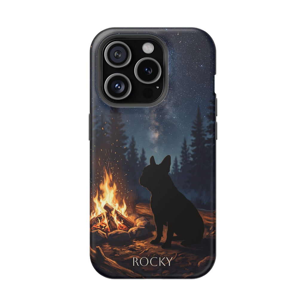 Personalized French Bulldog Campfire Phone Case — Wireless Charging Cover