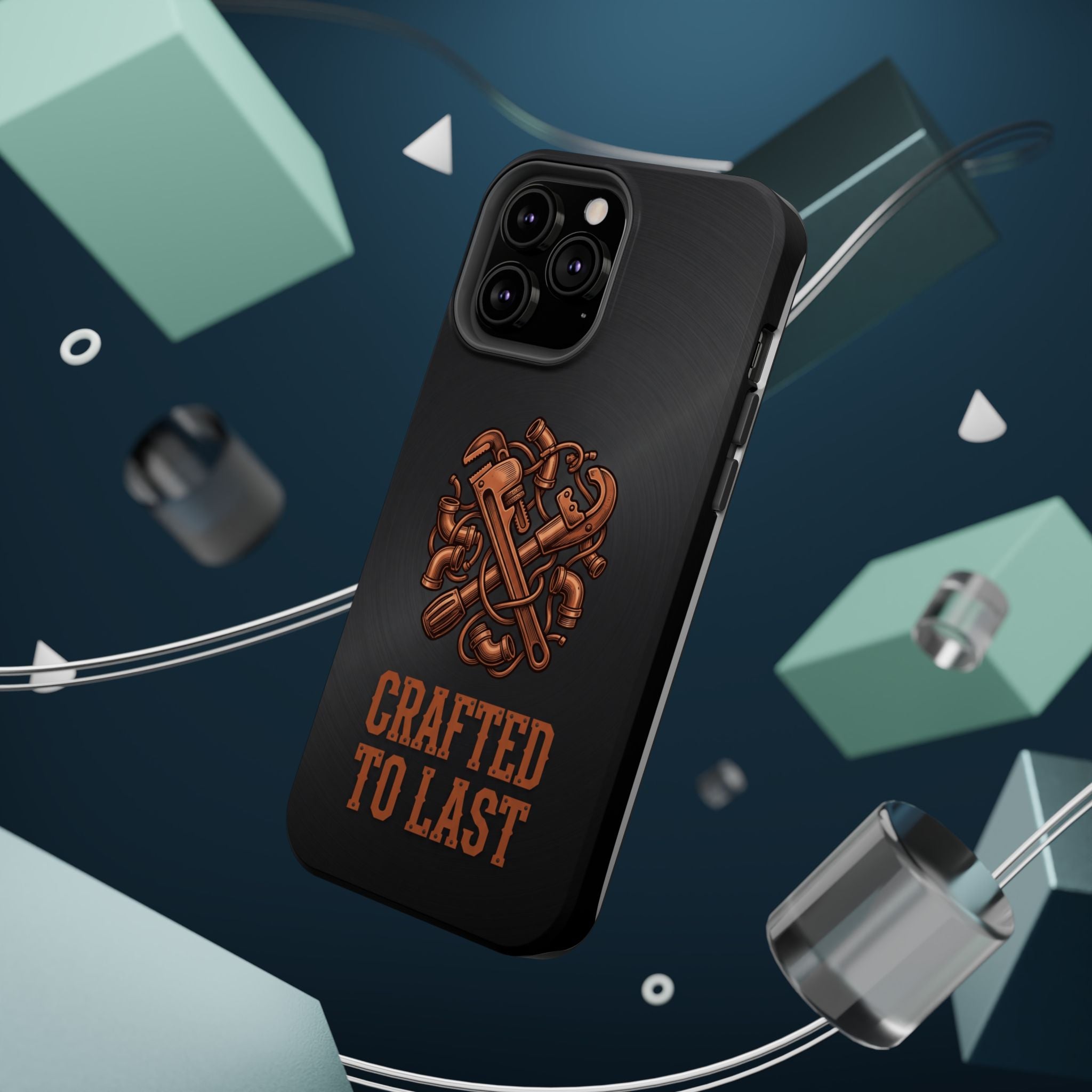 Crafted to Last Phone Case — Crossed Wrenches Wireless Charging Cover