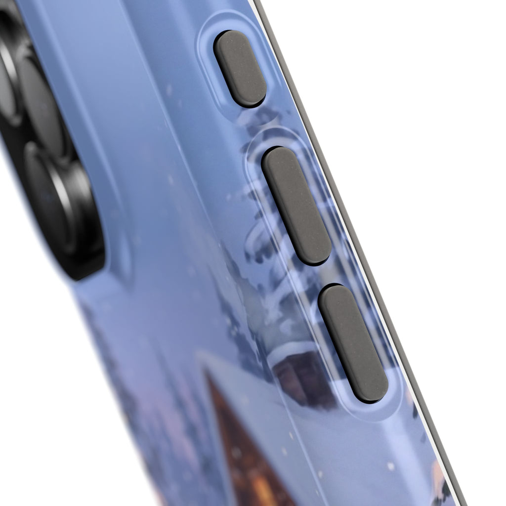 Personalized Dachshund Winter Cabin Phone Case — Wireless Charging Cover