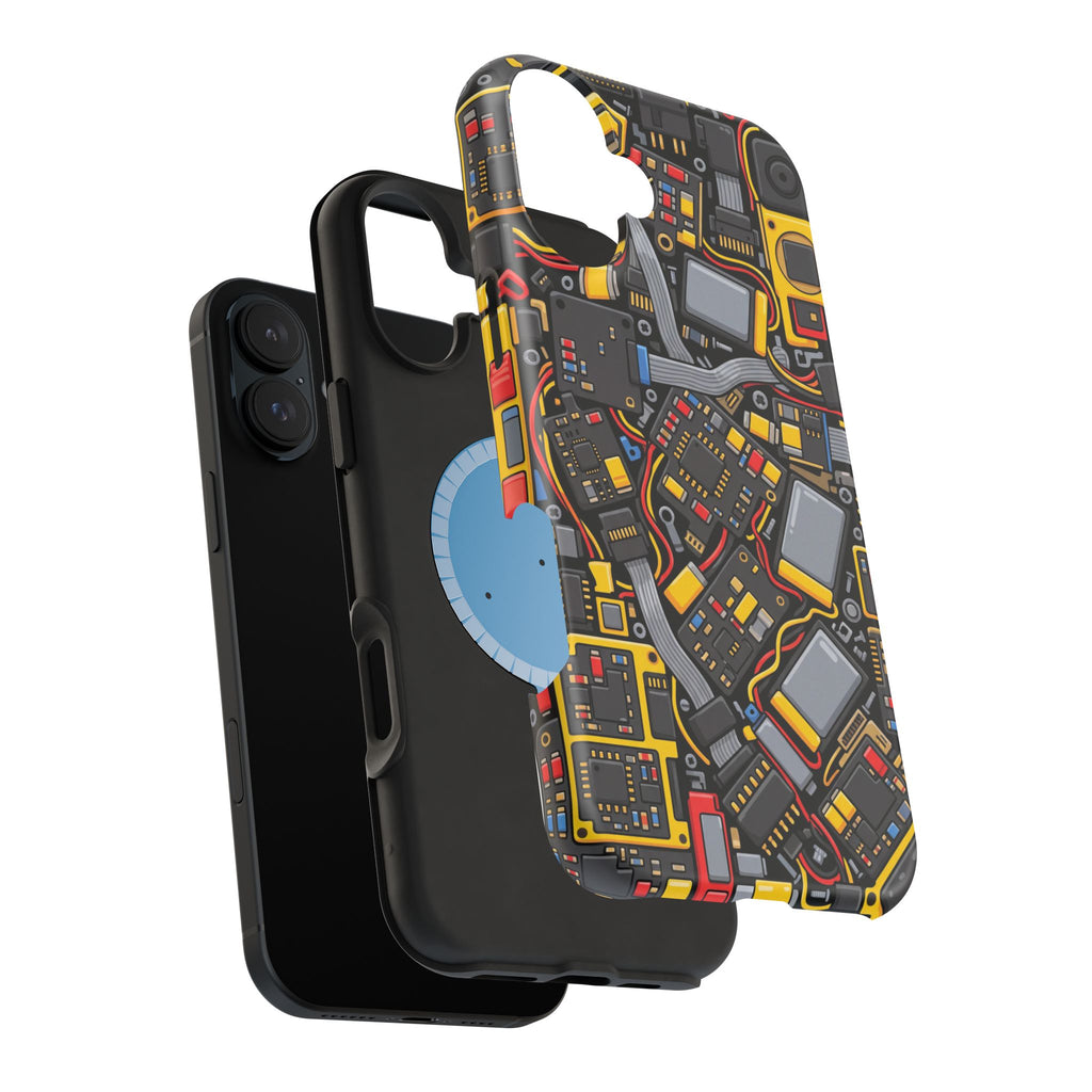 Voltage Board Phone Case — Yellow Circuit Wireless Charging Cover