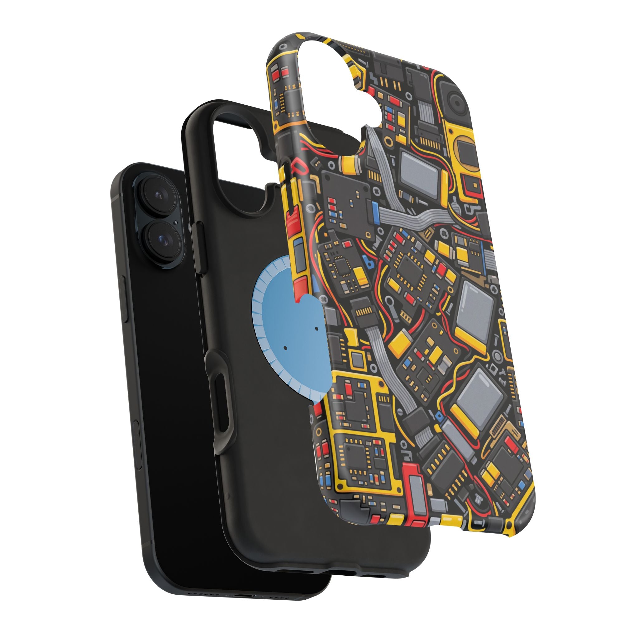 Voltage Board Phone Case — Yellow Circuit Wireless Charging Cover