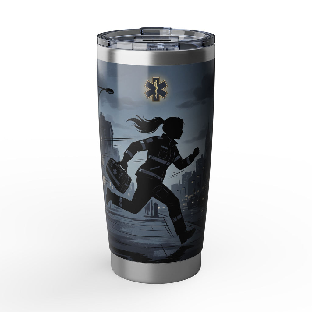 Paramedic/EMT 20oz Tumbler – Female Paramedic Running Silhouette Design