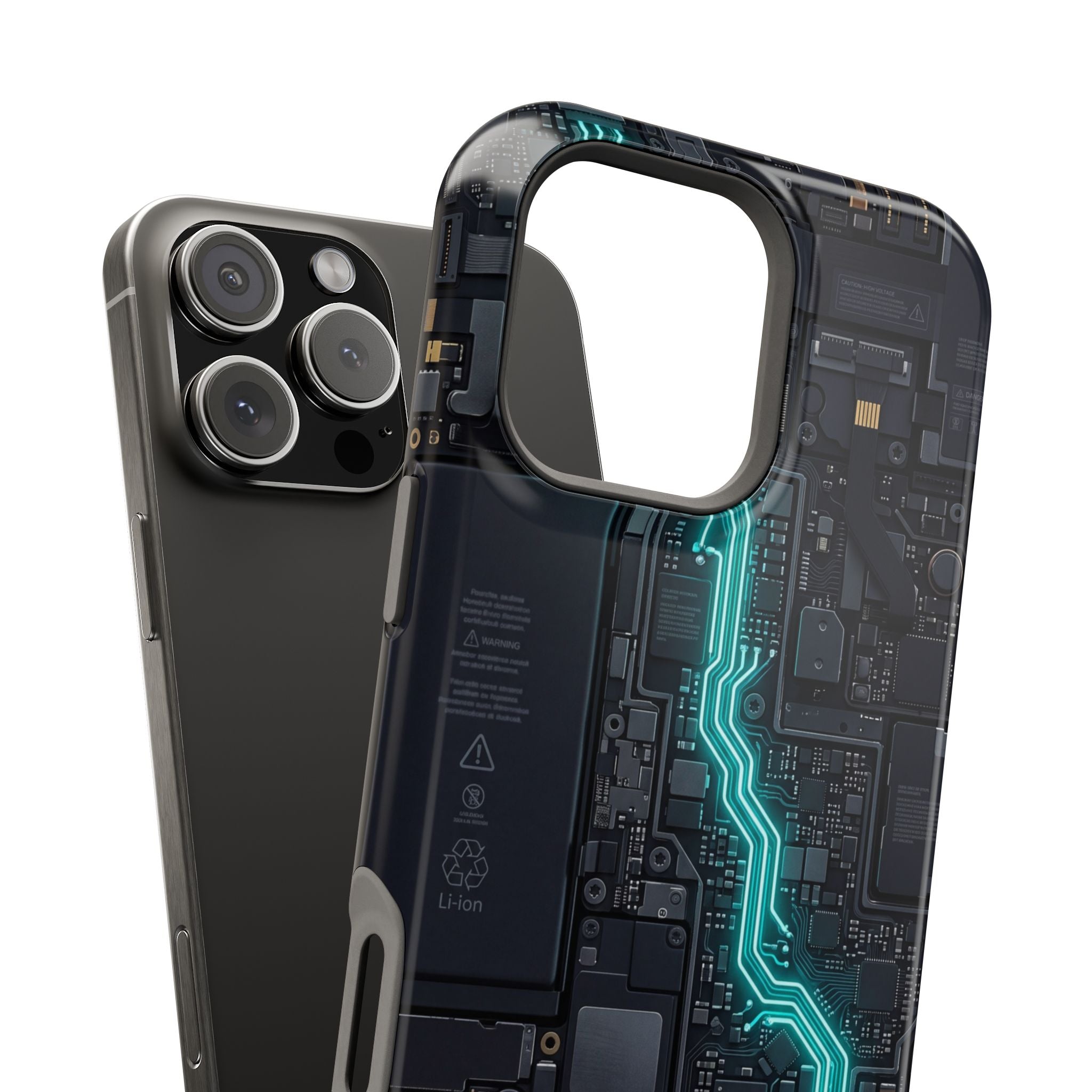 Cyan Bolt Electrician Phone Case — Electric Circuit Wireless Charging Cover