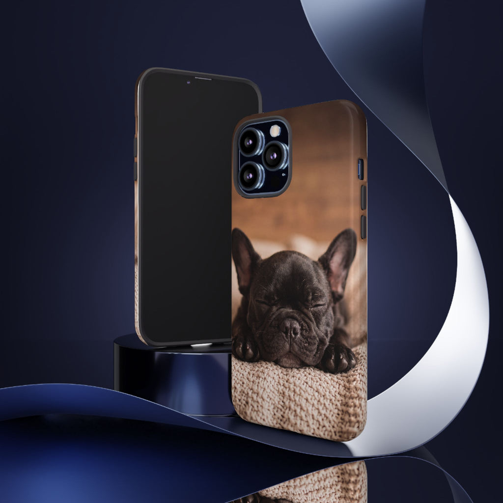 Sleeping French Bulldog Phone Case | Cozy Frenchie Resting on Blanket | iPhone & Samsung