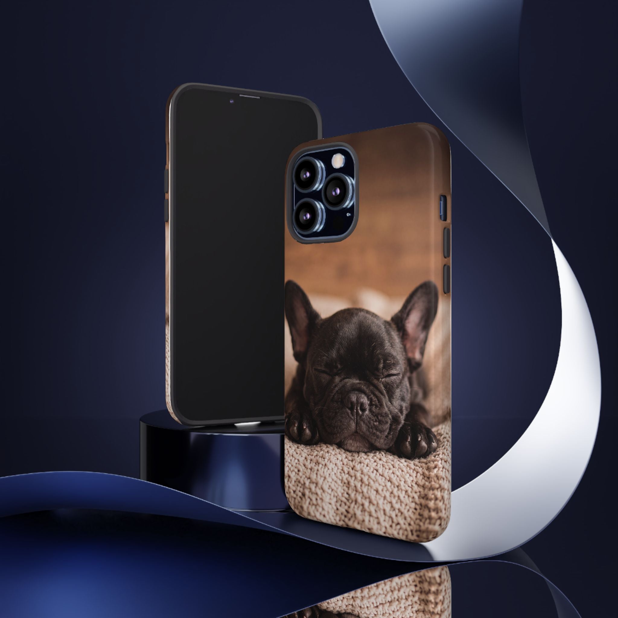 Sleeping French Bulldog Phone Case | Cozy Frenchie Resting on Blanket | iPhone & Samsung