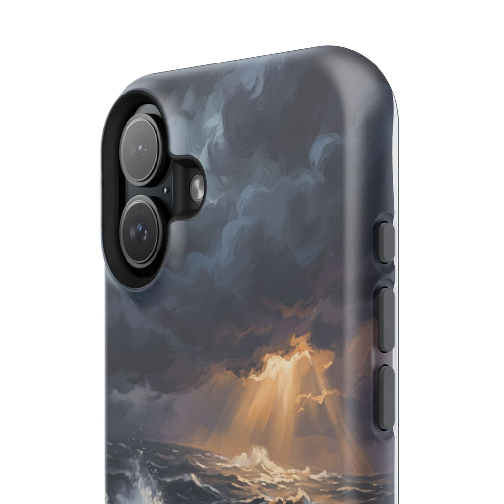 Personalized Golden Retriever Stormy Sea Phone Case — Wireless Charging Cover