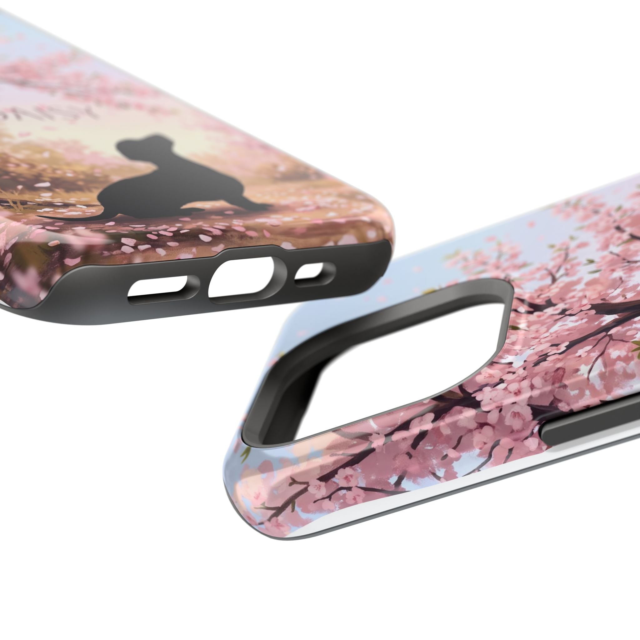 Personalized Dachshund Cherry Blossom Phone Case — Wireless Charging Cover