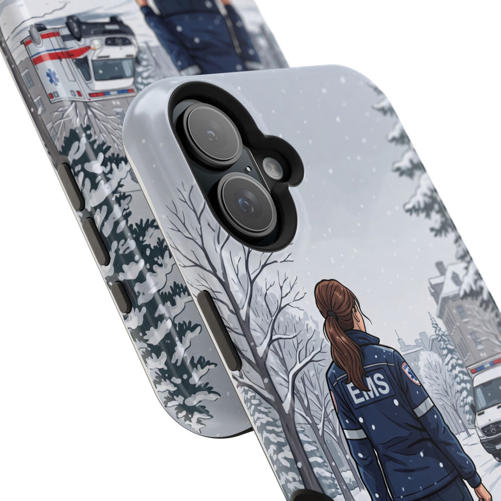 Paramedic/EMT Winter Phone Case — Magnetic Wireless Charging Cover
