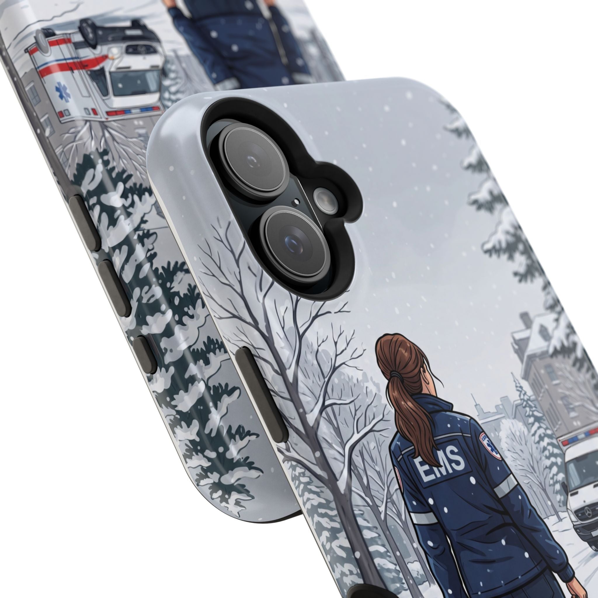 Paramedic/EMT Winter Phone Case — Magnetic Wireless Charging Cover