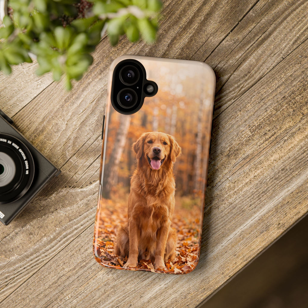 Golden Retriever Autumn Forest Phone Case | Happy Dog in Fall Foliage | Samsung & iPhone