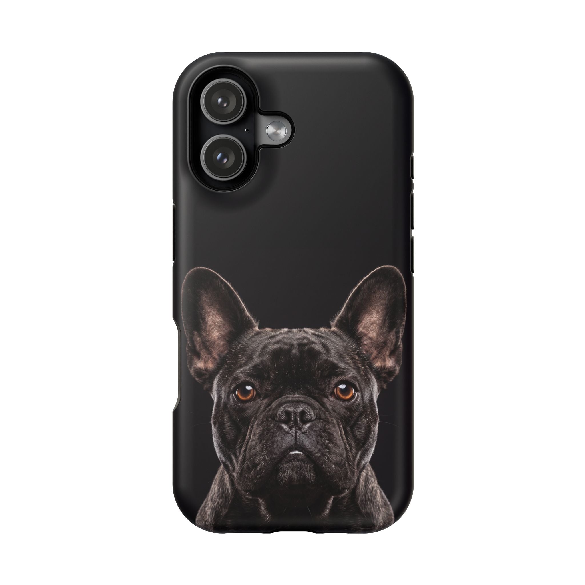Black French Bulldog Phone Case — Impact-Resistant Wireless Charging Cover