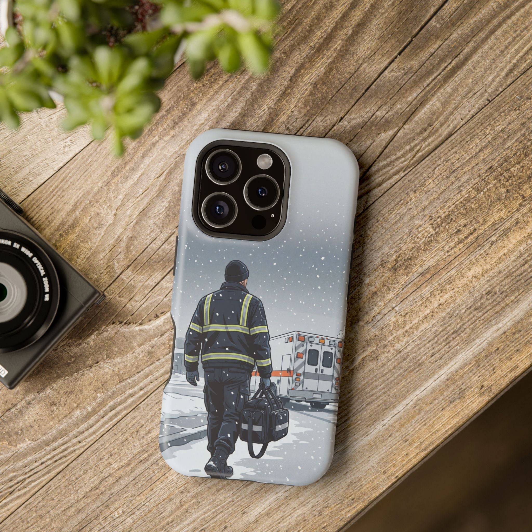 Bold Paramedic/EMT Portrait Phone Case — Magnetic Wireless Charging Cover