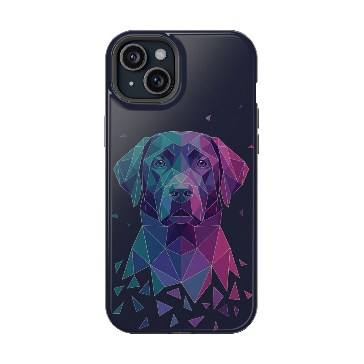 Geometric Labrador Phone Case — Tough Magnetic Case with Wireless Charging