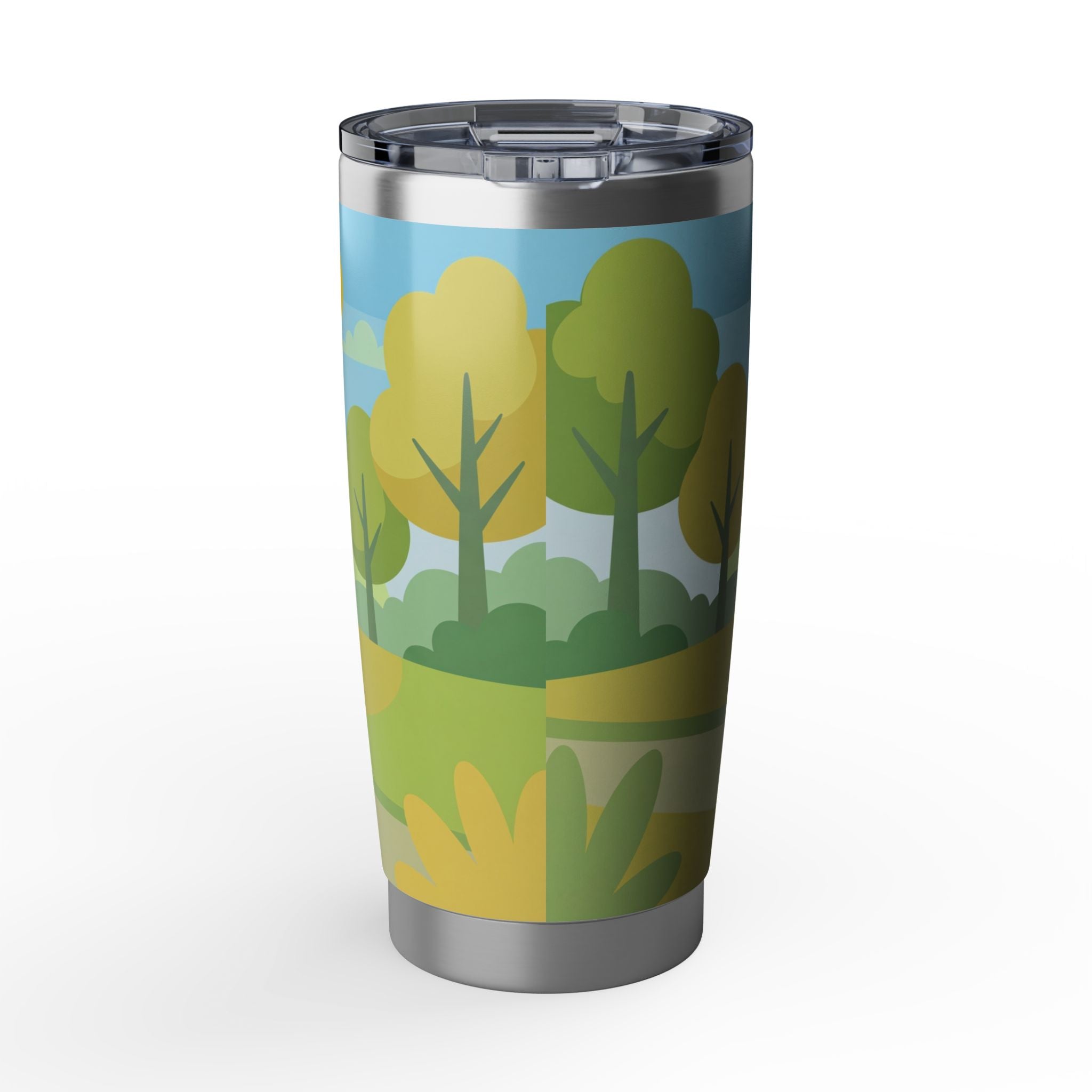 Dachshund Cartoon Stainless Tumbler — 20 oz Personalized Travel Mug with Playful Sunny Park Design