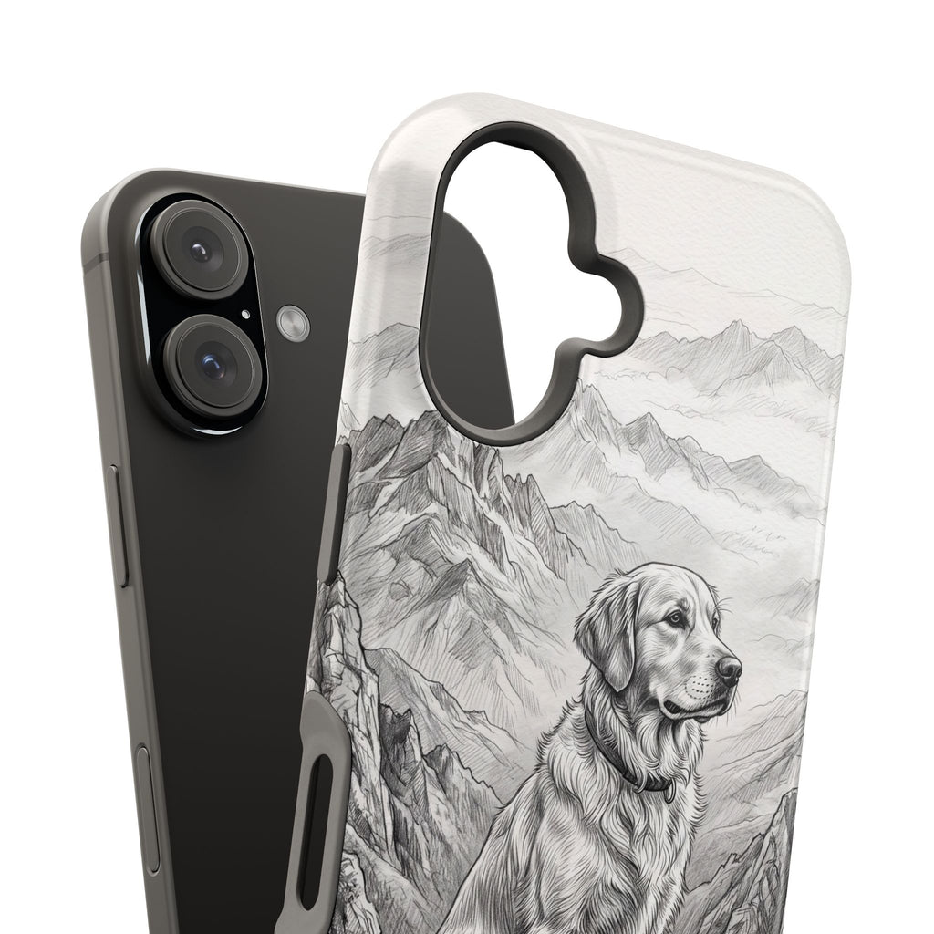 Personalized Golden Retriever Mountain Peak Phone Case — Wireless Charging Cover
