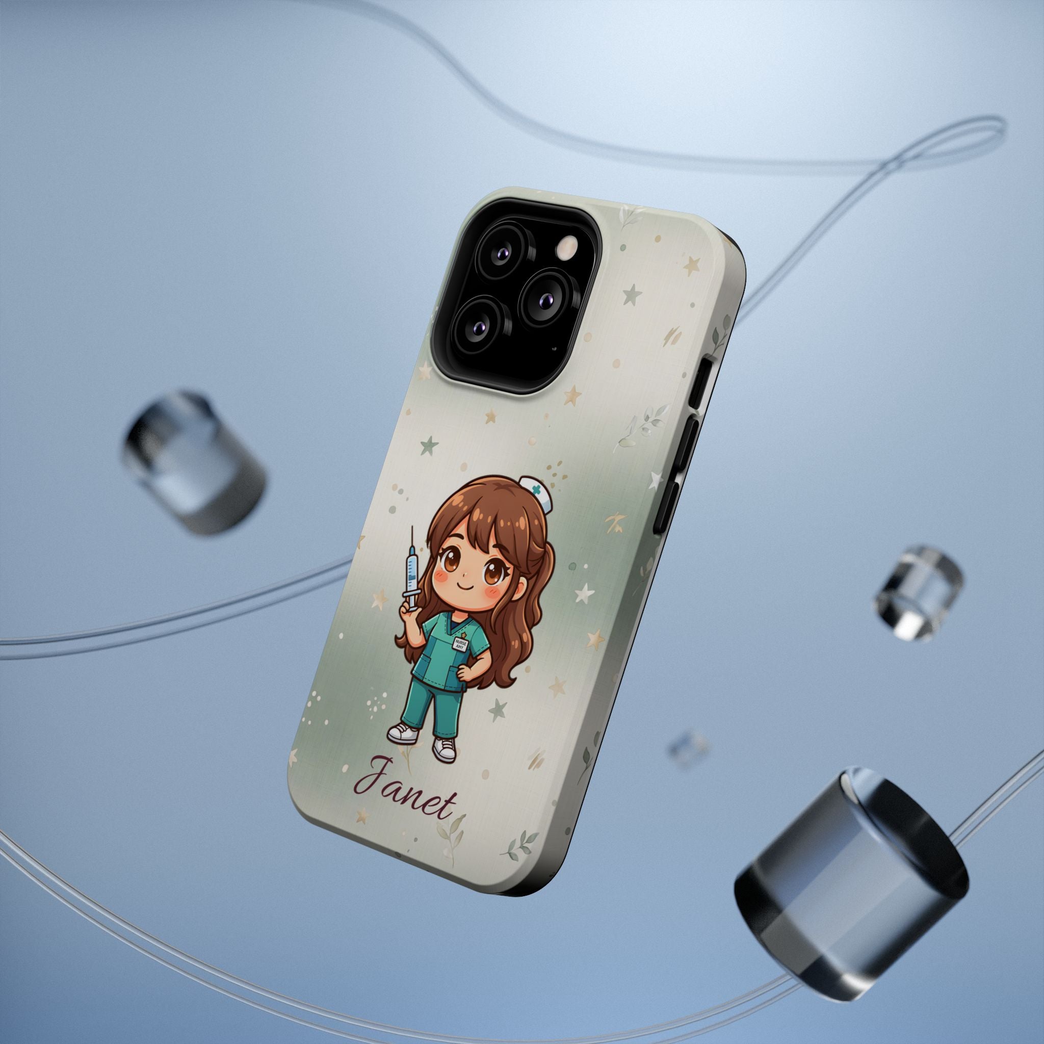 Personalized Nurse with Syringe Phone Case — Wireless Charging Cover