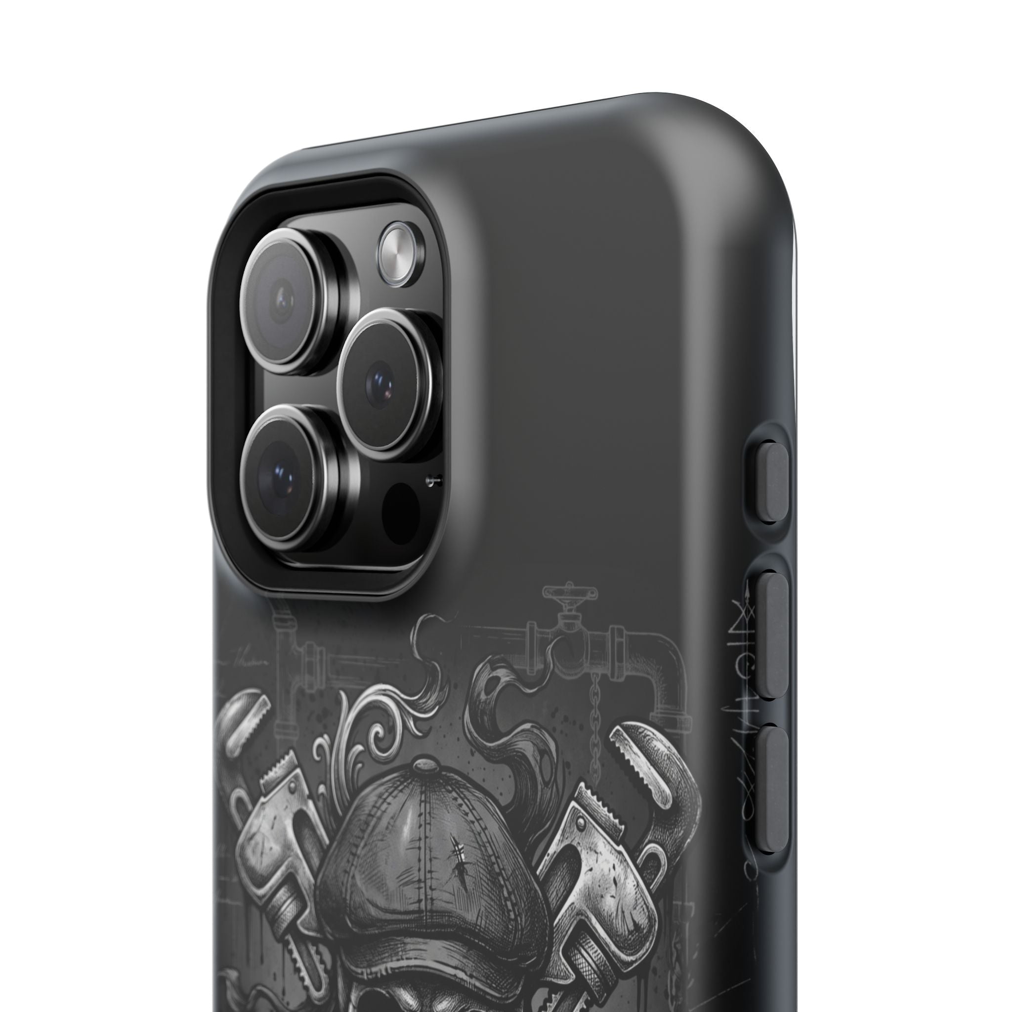 Skull & Wrenches Plumber Phone Case — Wireless Charging Cover
